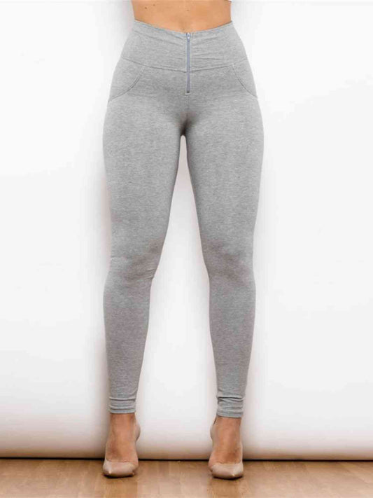 Full Size Zip Detail High Waist Leggings